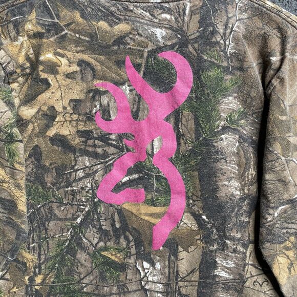Browning Wasatch Long Sleeve Camouflage Pink Buckmark Mens Medium Camo Core - Picture 10 of 16